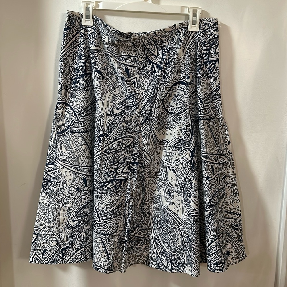 Talbots Blue & White Cotton Skirt